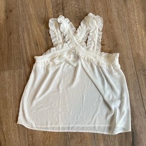 J. Crew Cream Criss Crossed Sleeveless Top - Size 10